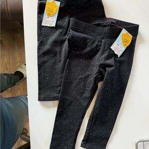 Black Speckled Kids Leggings, 12 months and 18 months